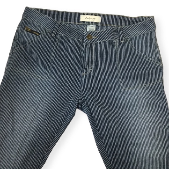 Blue and white stripe train conductor jean capris size 13 - Picture 4 of 7